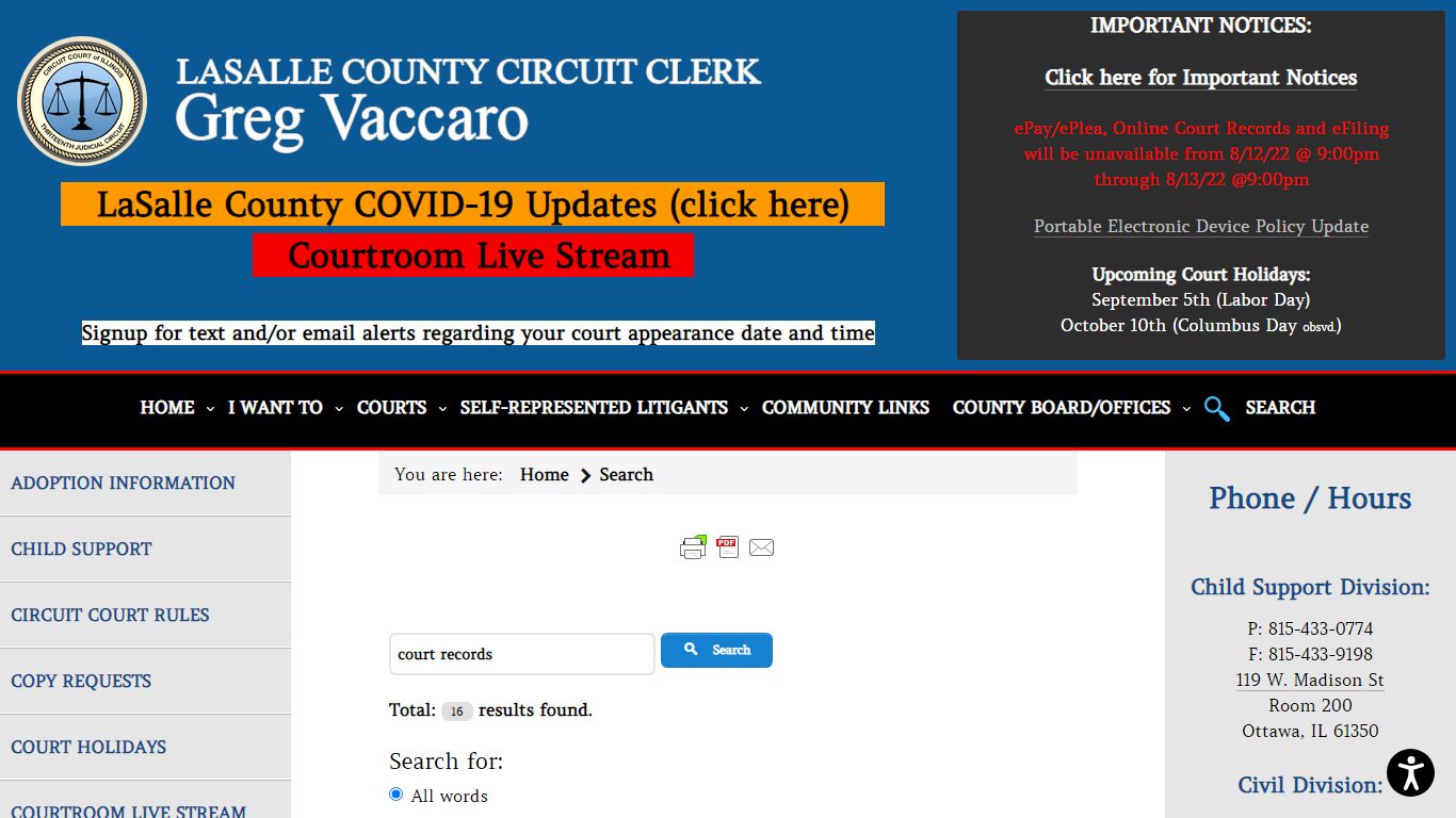 Search - LaSalle County Circuit Clerk