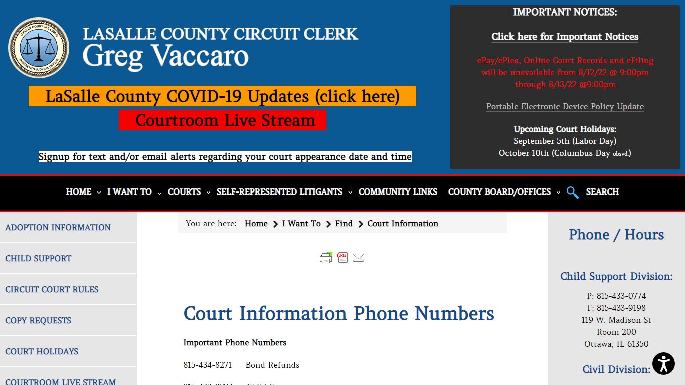 Court Information - LaSalle County Circuit Clerk